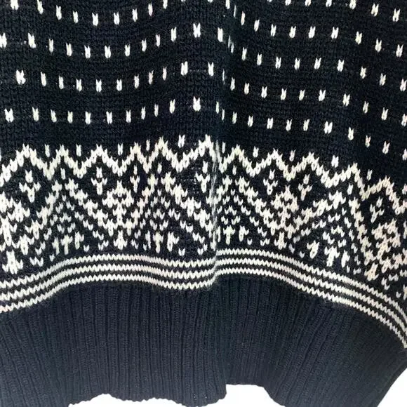 Vintage BOG Sport Men's Black and White Nordic Crewneck Sweater Sz L - Picture 5 of 7